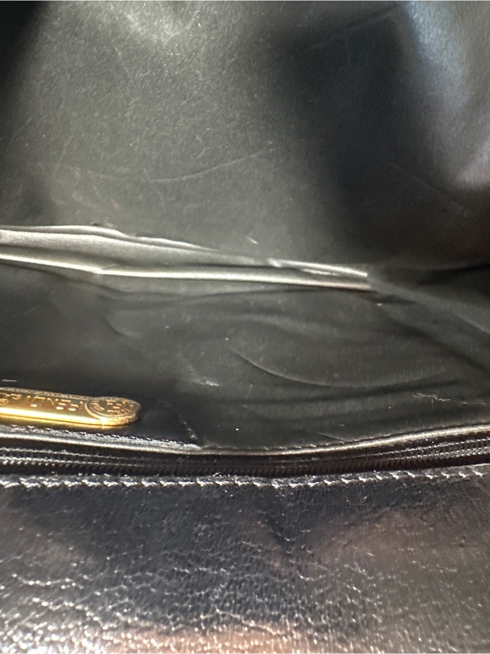 Vintage Fendi Shoulder Crossbody Bag - Black - Woven Leather - Snap Closure !! - Picture 11 of 14